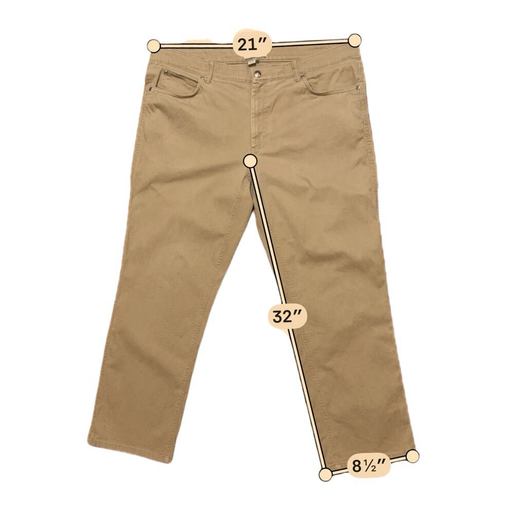 ROWM Chino 5 Pocket Pants Mens Peanut Brown Straight Leg Stretch Khakis 42/32 - Picture 6 of 6